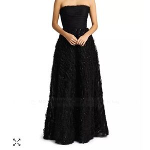 Selling ZAC POSEN black gown. Size 8. Worn ONCE.